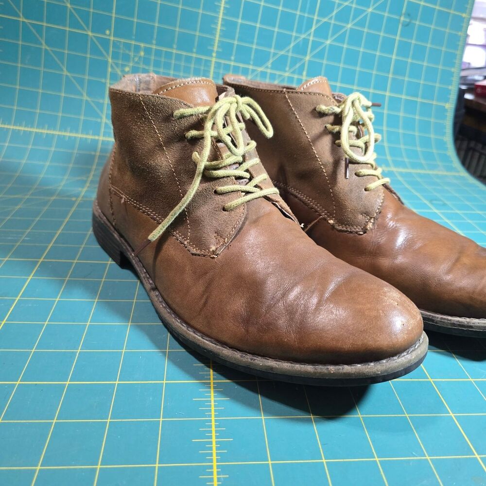 Steve Madden Garisonn Men's Brown Leather Suede Chukka Boots Size US 9.5M Lace